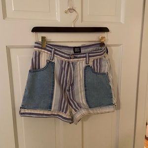 BDG striped denim shorts